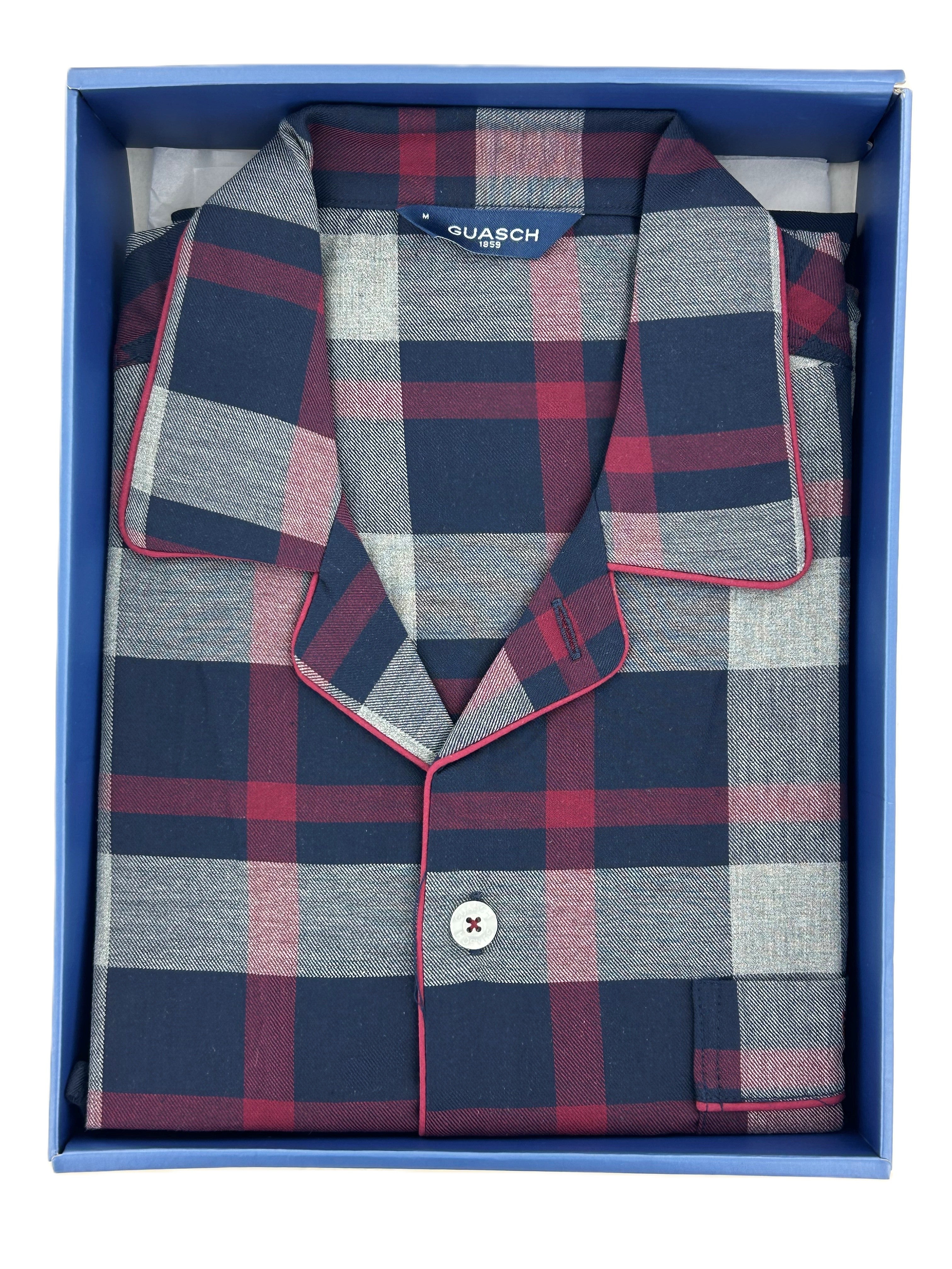 Wine Check Flannel Pyjama Set
