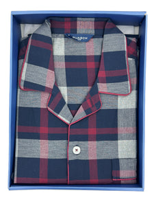 Wine Check Flannel Pyjama Set