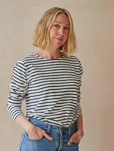 Navy Fleur Stripe Top