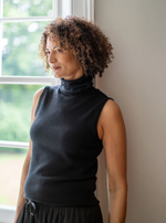 Load image into Gallery viewer, Black Posy Roll Neck Top
