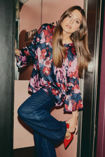 Load image into Gallery viewer, Navy Bimelda Blouse
