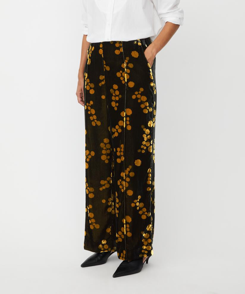 Black Petrilla Velvet Trousers