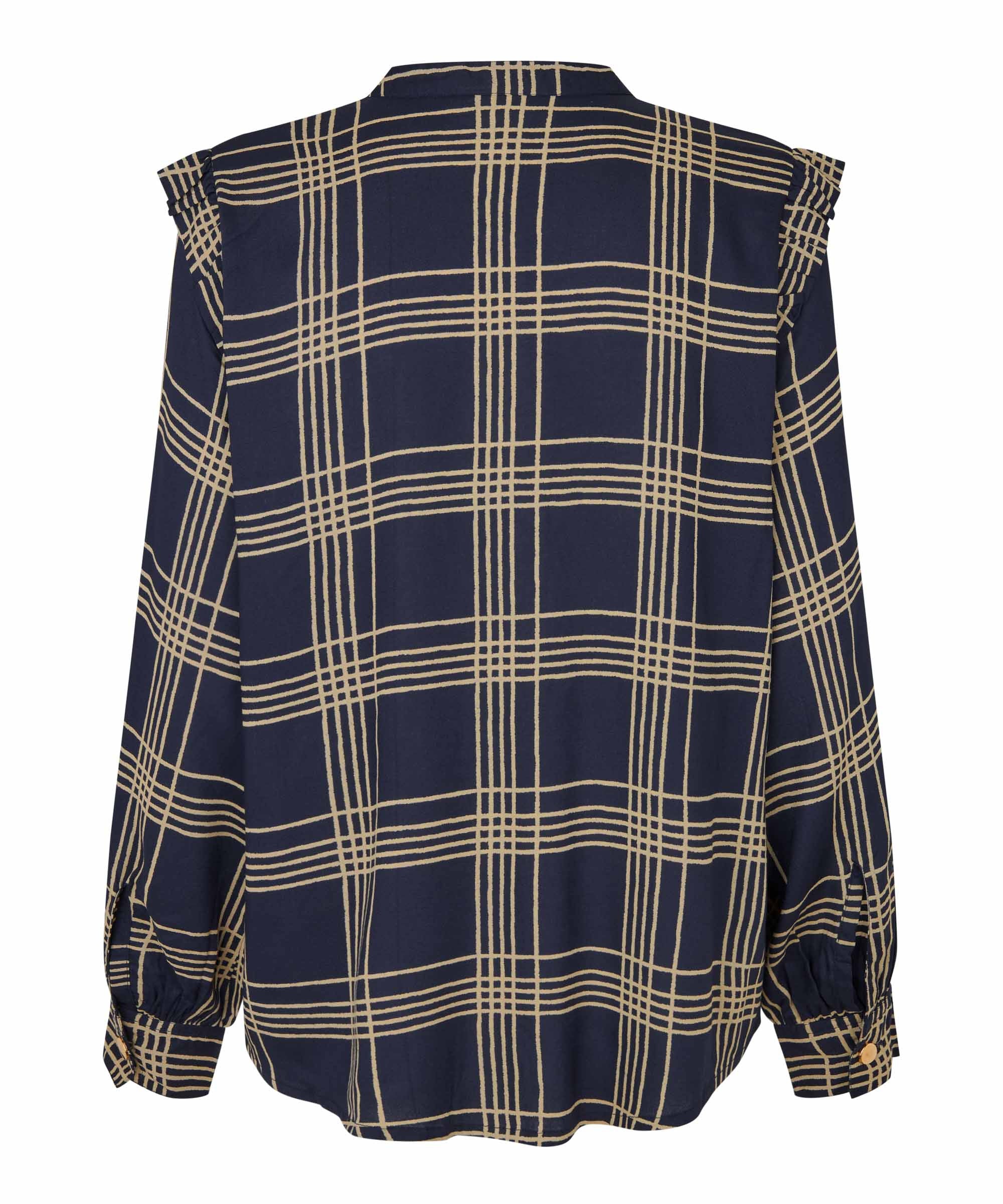 Navy Brionis Checked Blouse