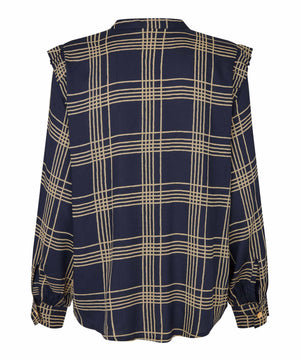 Navy Brionis Checked Blouse