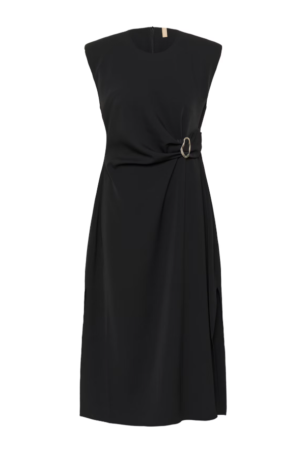 Black Sleeveless Midi Dress