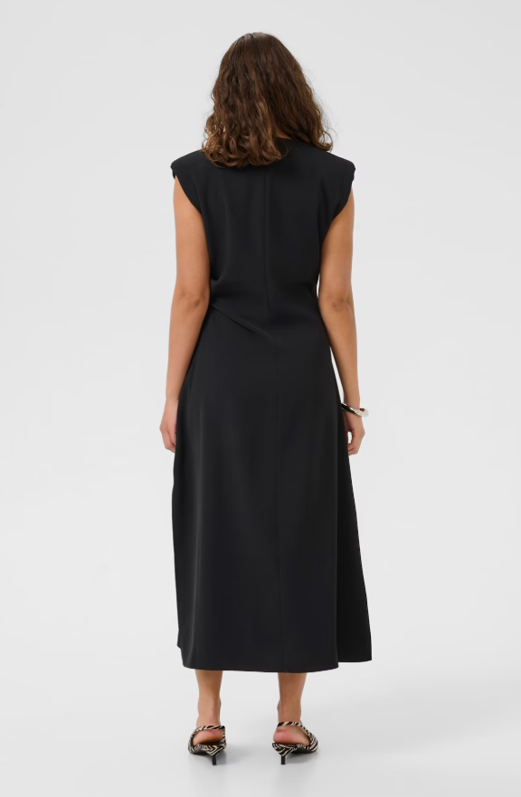 Black Sleeveless Midi Dress