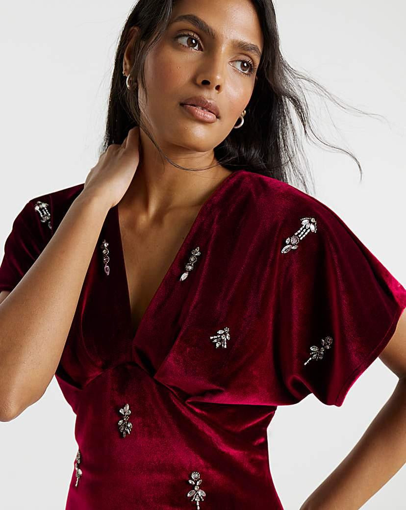 Red Farah Velvet Dress