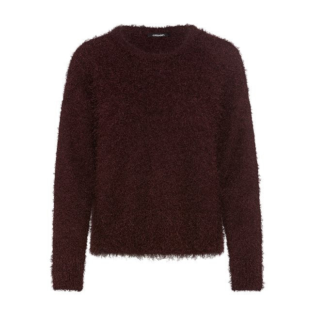 Wine Fluffy Jumper