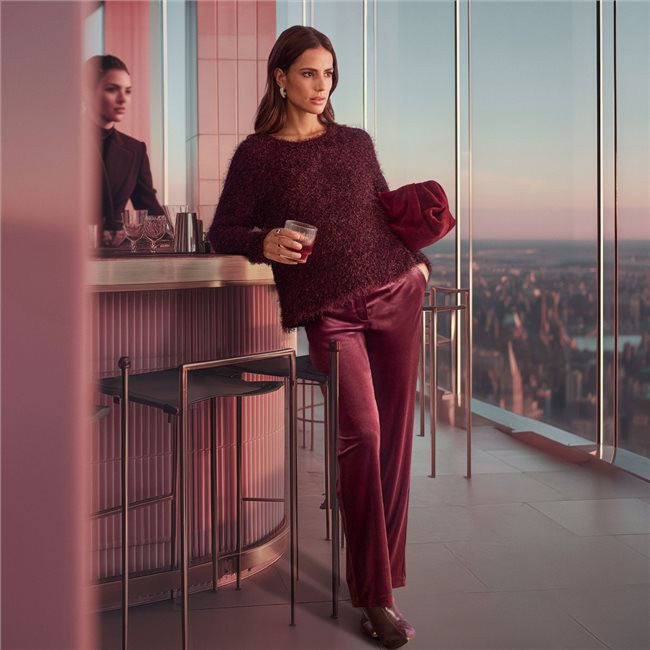 Wine Fluffy Jumper