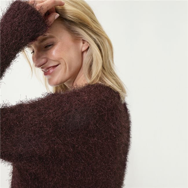 Wine Fluffy Jumper