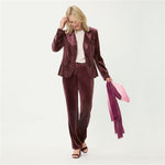 Load image into Gallery viewer, Wine Velvet Blazer
