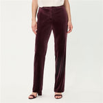 Load image into Gallery viewer, Wine Mona Fit Velvet Trousers
