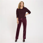 Load image into Gallery viewer, Wine Mona Fit Velvet Trousers

