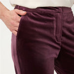 Load image into Gallery viewer, Wine Mona Fit Velvet Trousers
