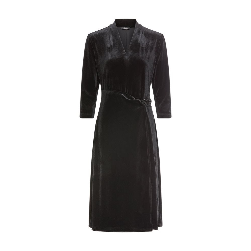 Black Velvet Midi Dress