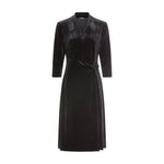 Load image into Gallery viewer, Black Velvet Midi Dress
