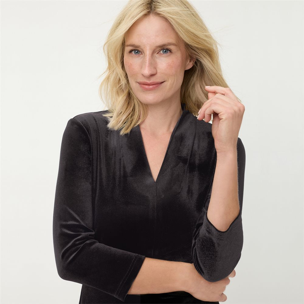 Black Velvet Midi Dress