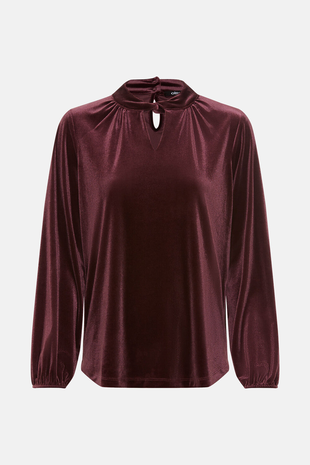 Wine Velvet Twist Top