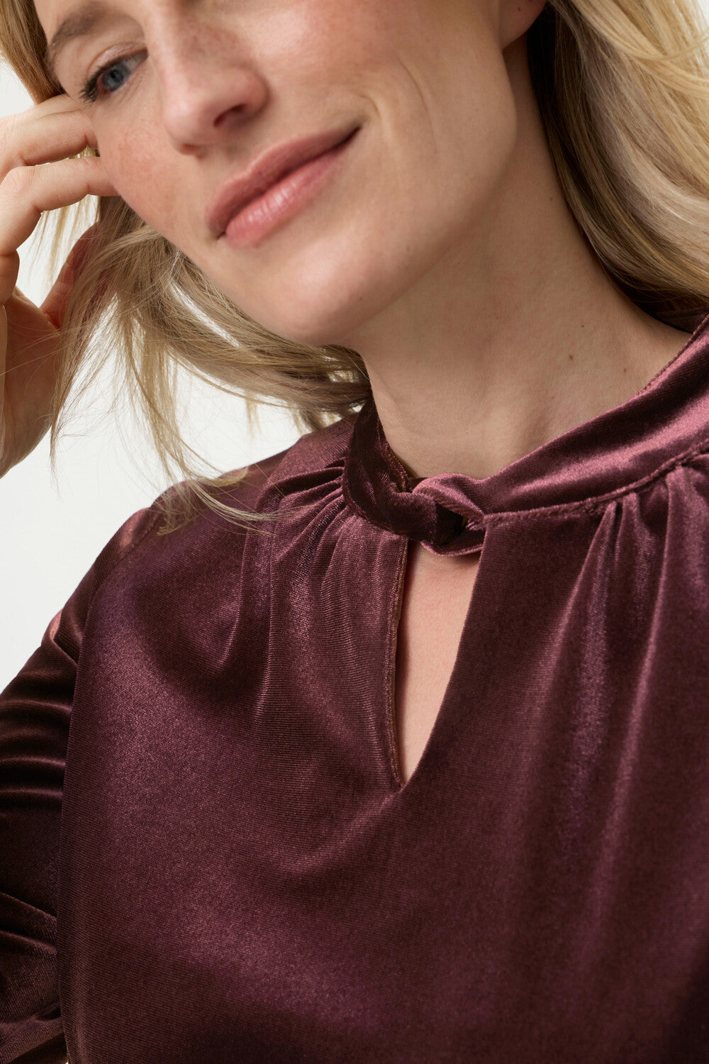 Wine Velvet Twist Top