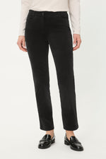 Load image into Gallery viewer, Black Cropped Velvet Trousers
