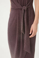 Load image into Gallery viewer, Wine Sparkly Midi Dress
