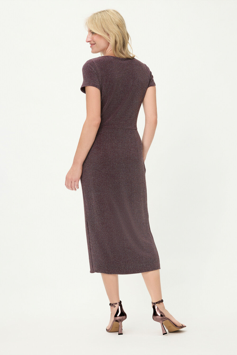 Wine Sparkly Midi Dress