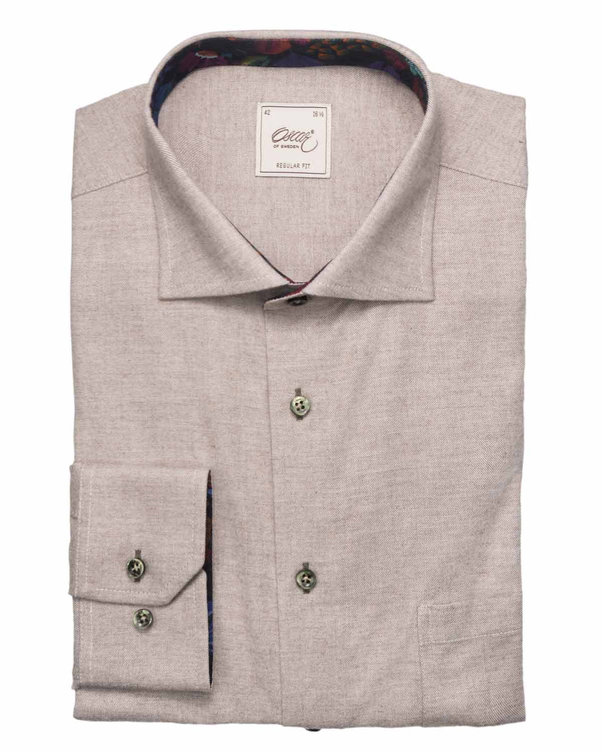 Oatmeal Brushed Cotton Shirt