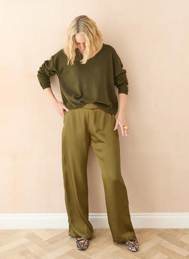 Avocado Evie Satin Trouser