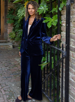 Load image into Gallery viewer, Navy Velvet Trouser
