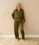 Load image into Gallery viewer, Avocado Josie Satin Blouse
