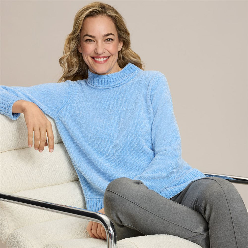 Blue Chunky Turtleneck