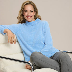 Blue Chunky Turtleneck