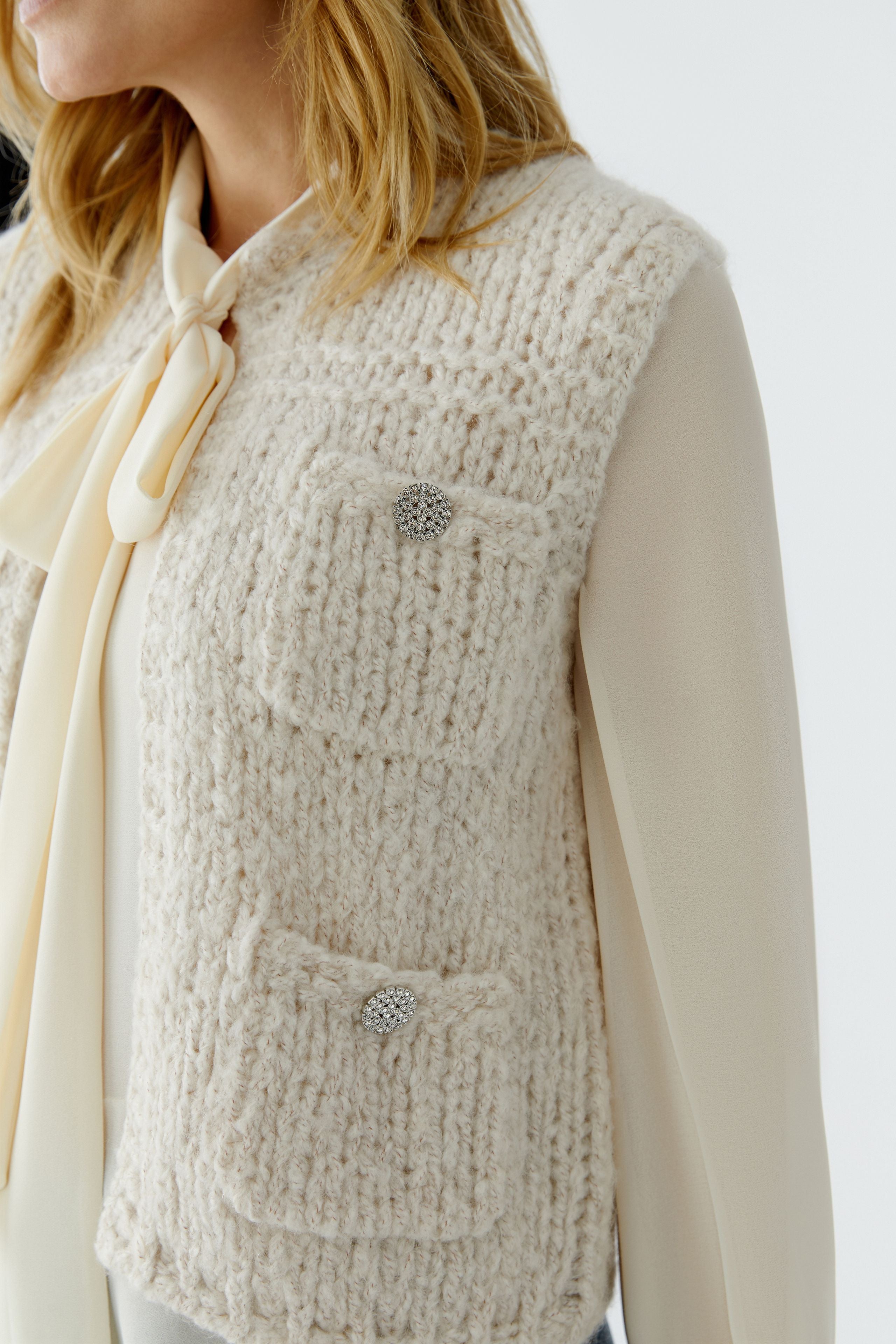Cream Knitted Waistcoat