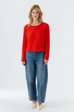 Load image into Gallery viewer, Red Cable Knit Jumper
