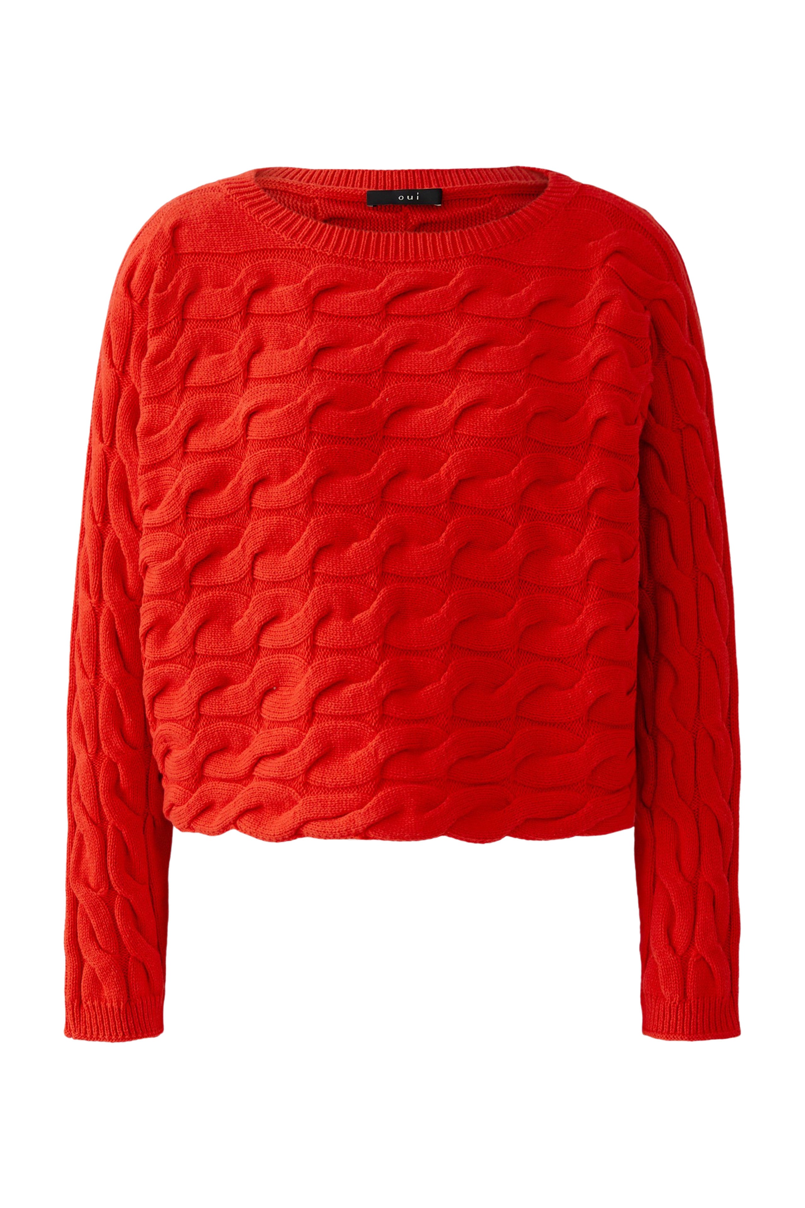 Red Cable Knit Jumper