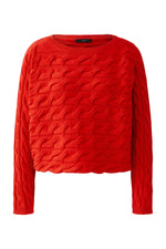 Load image into Gallery viewer, Red Cable Knit Jumper
