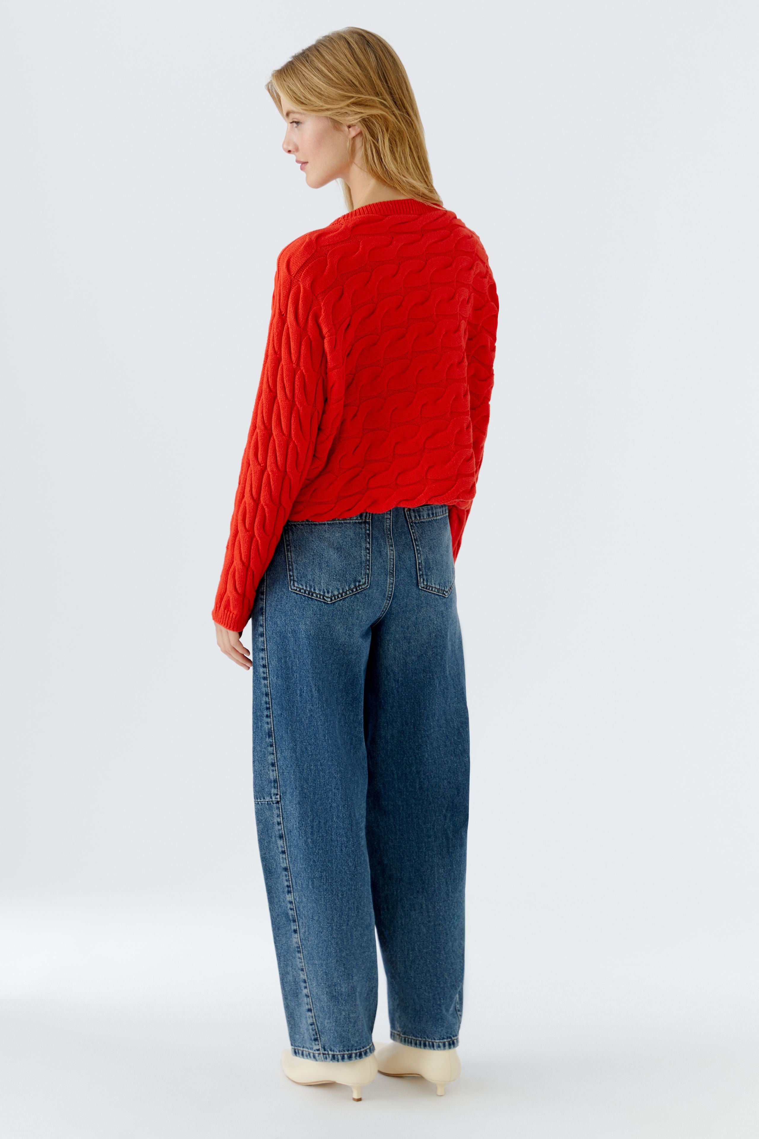 Red Cable Knit Jumper