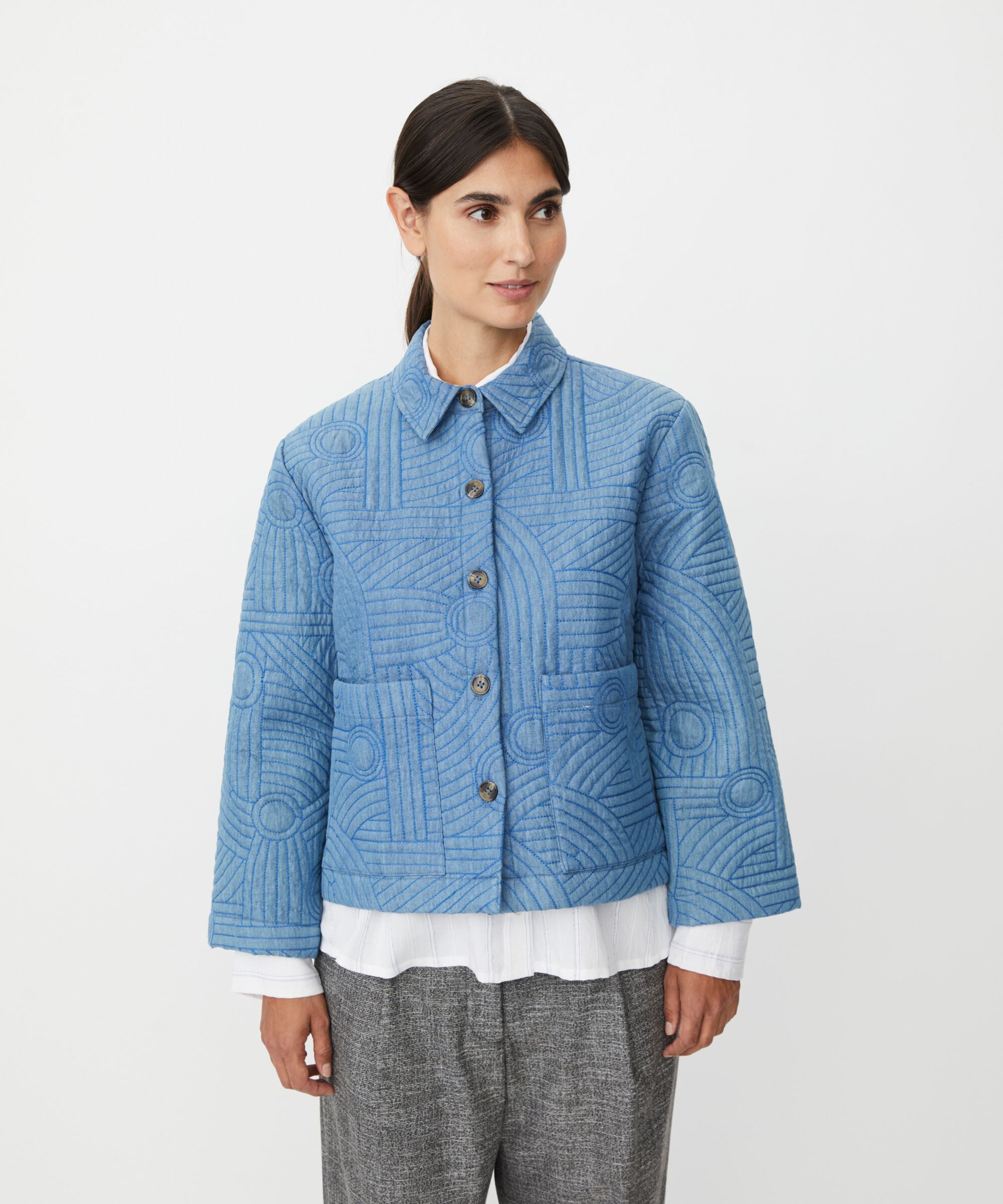 Blue Jalindra Embroidered Jacket