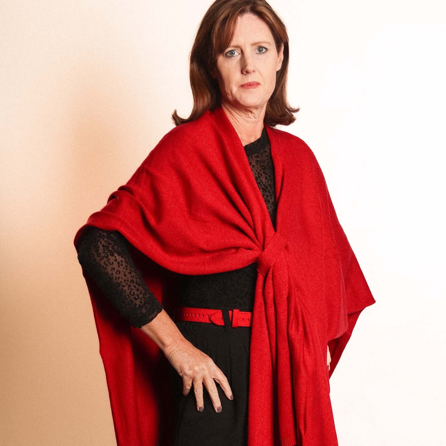 Red Pull Through Poncho