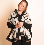 Load image into Gallery viewer, Black Winter Daisy Scarf
