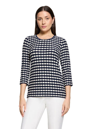 Navy Textured Top