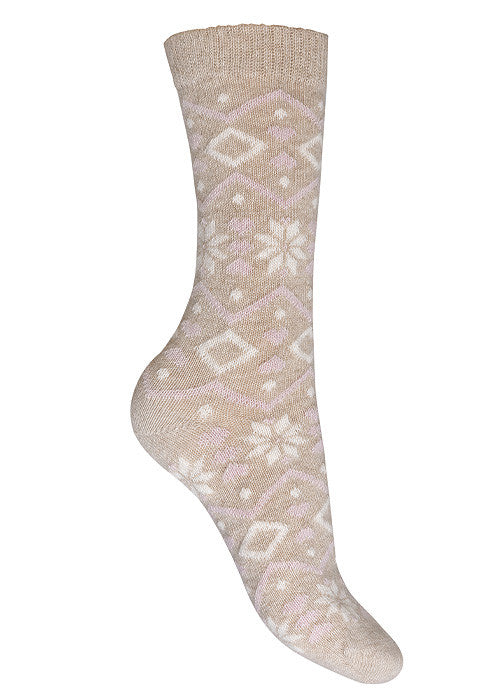Oatmeal Cashmere Fairisle Socks