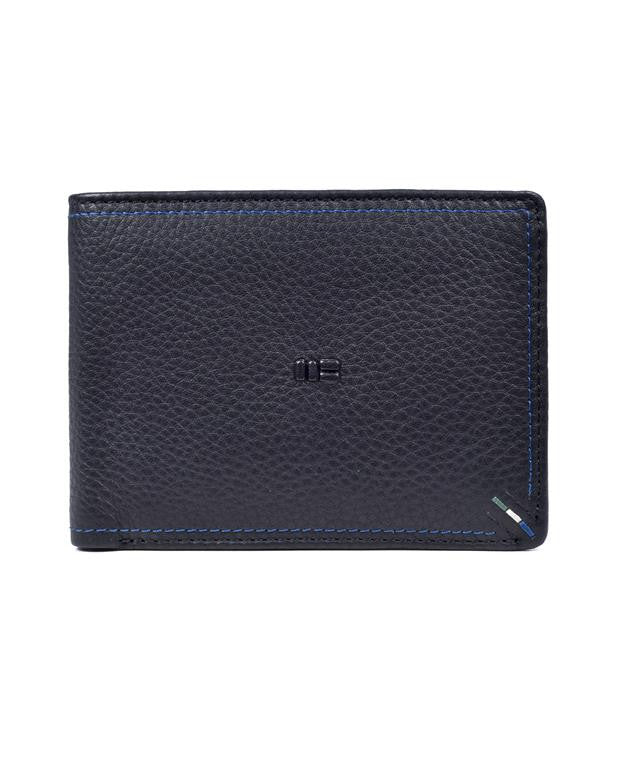 Black Leather Card and Coin Wallet