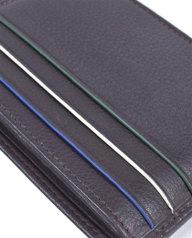 Black Leather Card and Coin Wallet