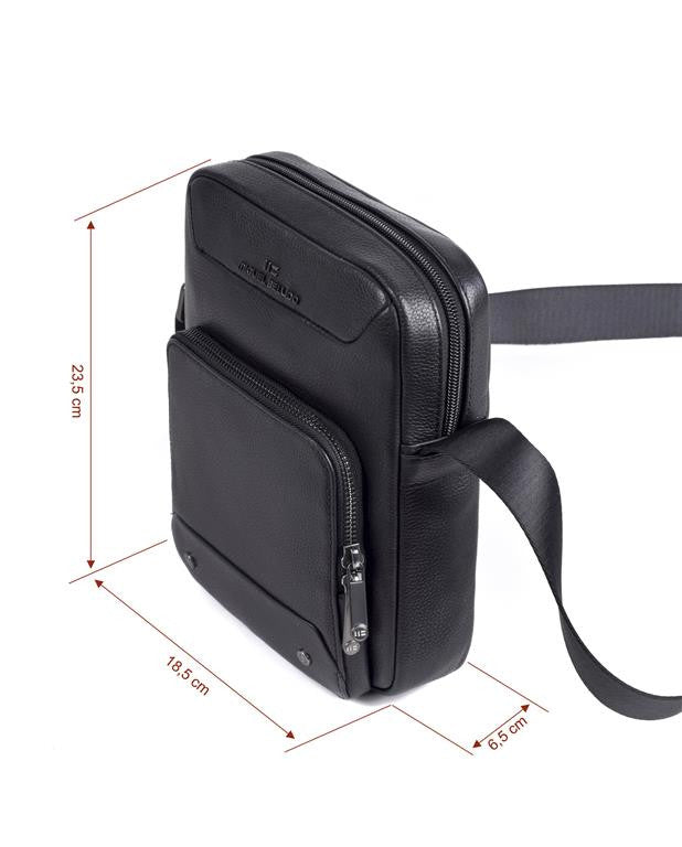 Black Leather Man Bag
