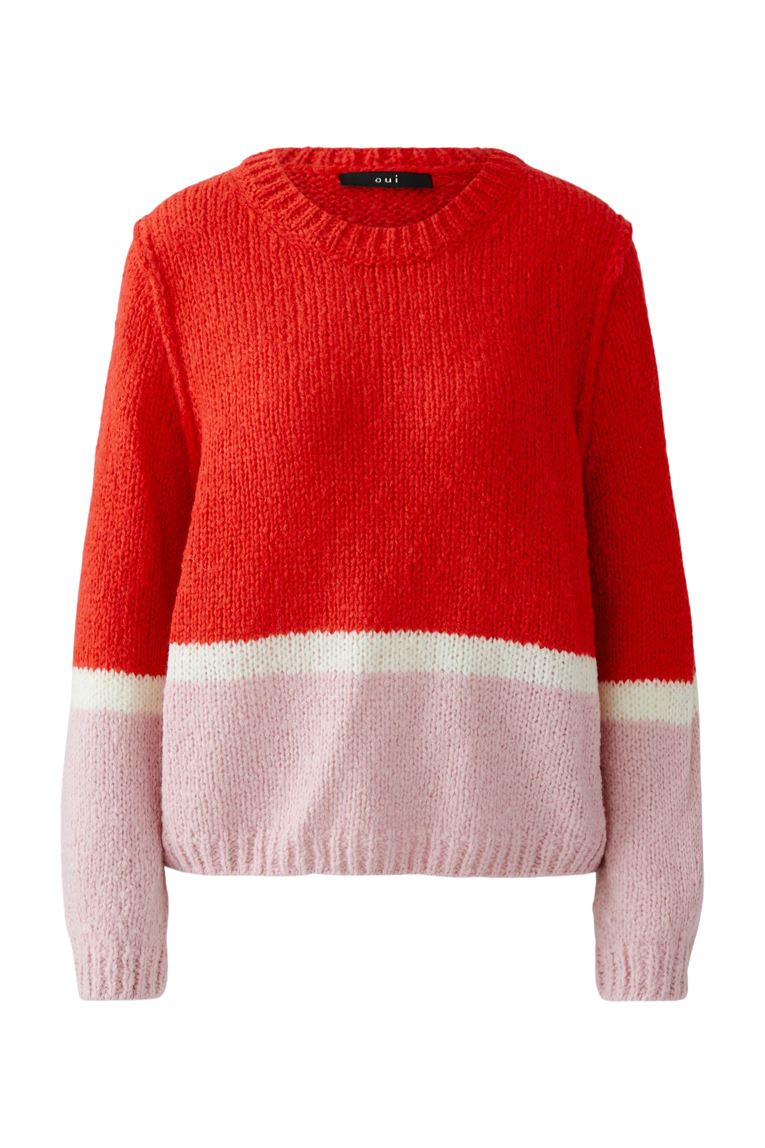 Red Colorblock Sweater