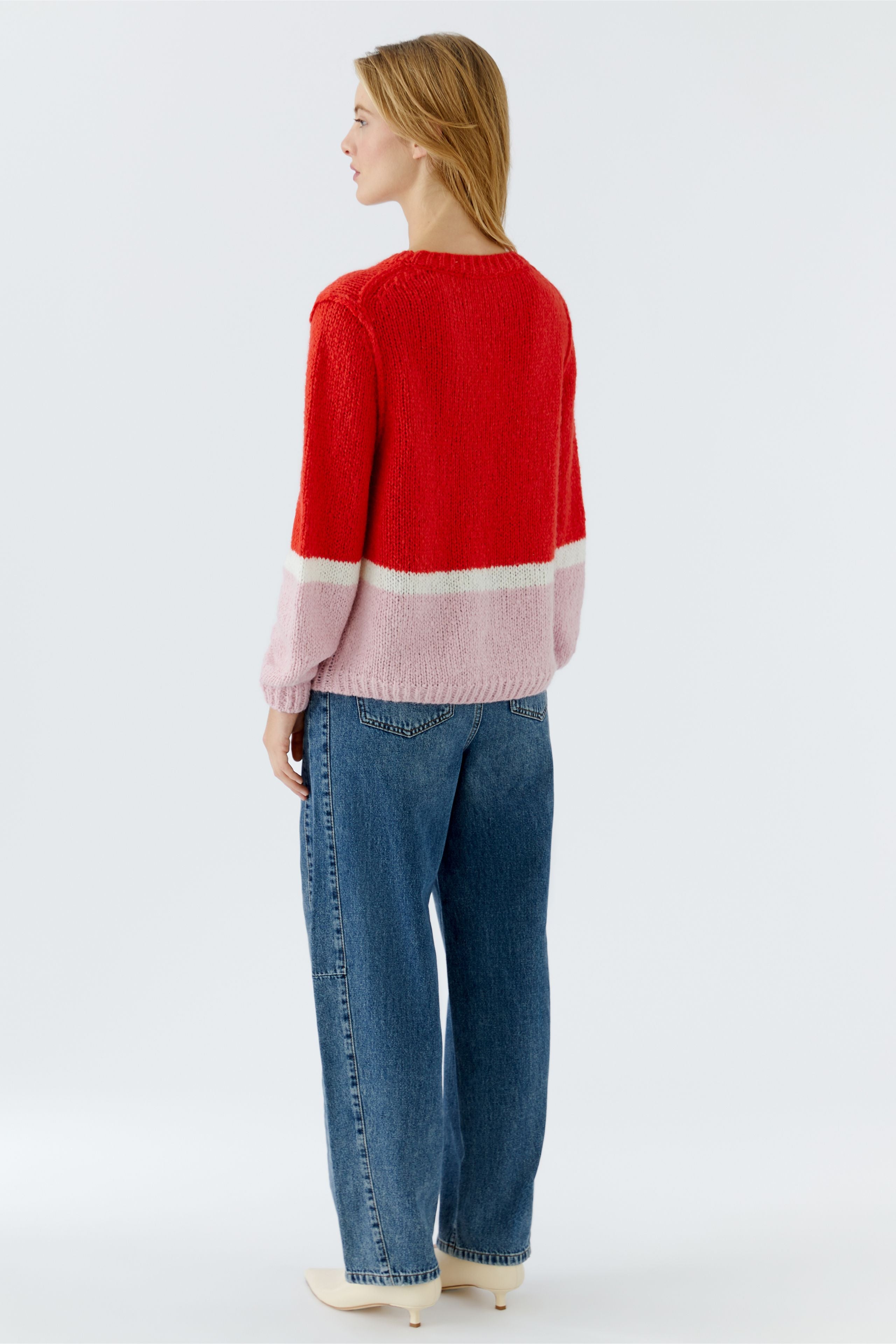 Red Colorblock Sweater