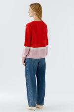 Load image into Gallery viewer, Red Colorblock Sweater
