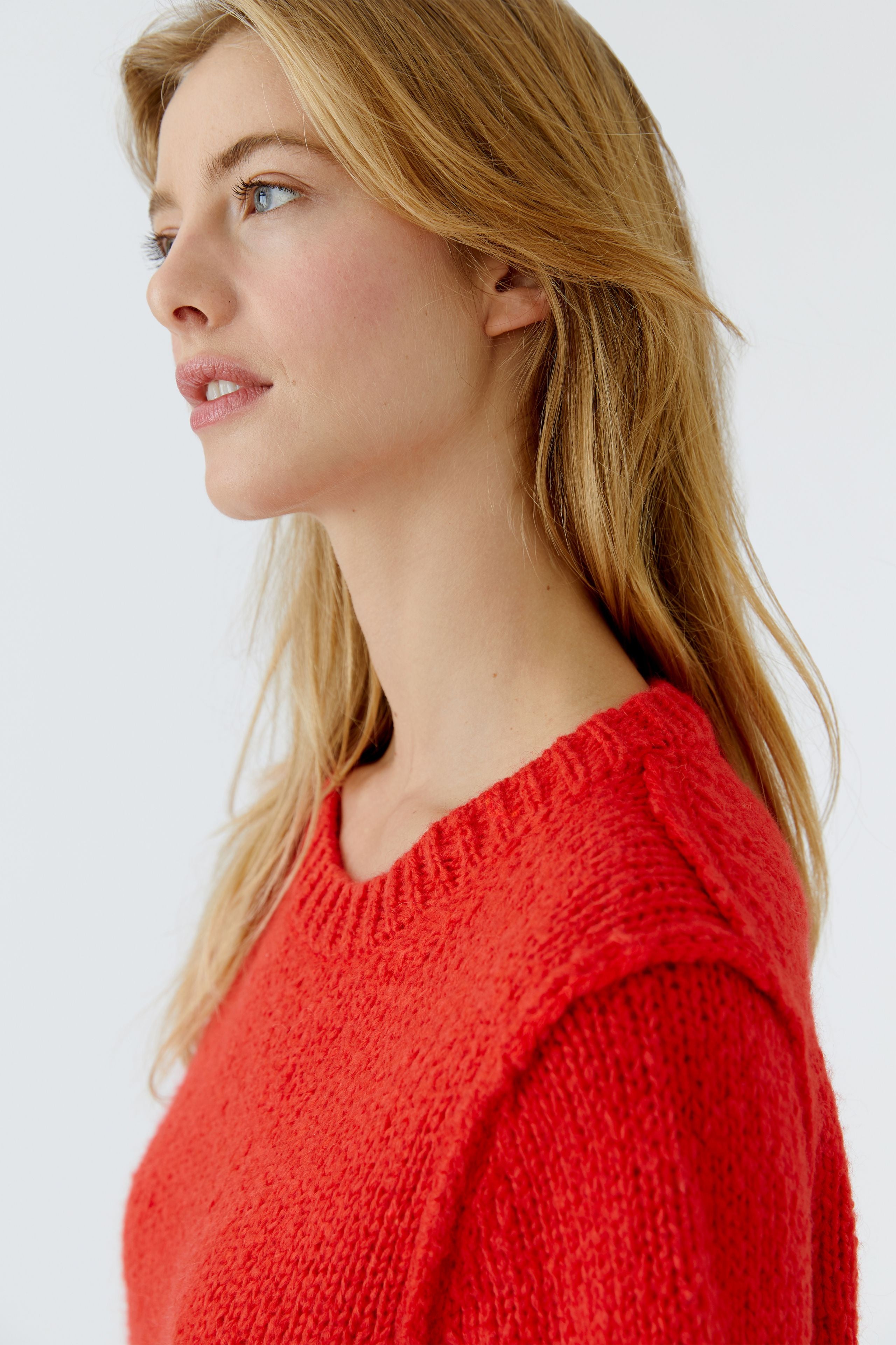 Red Colorblock Sweater