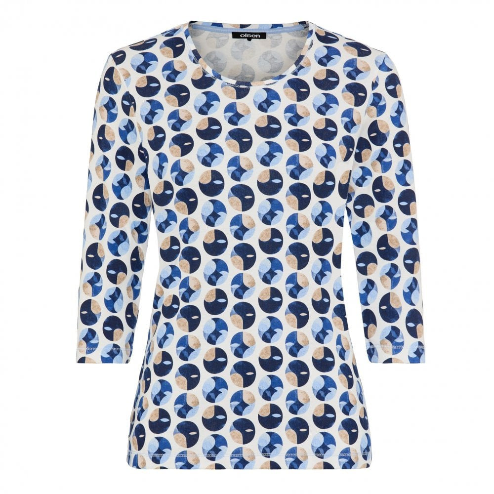 Blue Geometric Printed Top